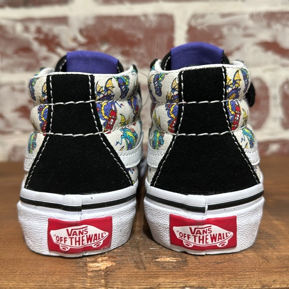 Vans Kids Dragon Print Strap Shoes Sz 10.5 - Picture 4 of 13